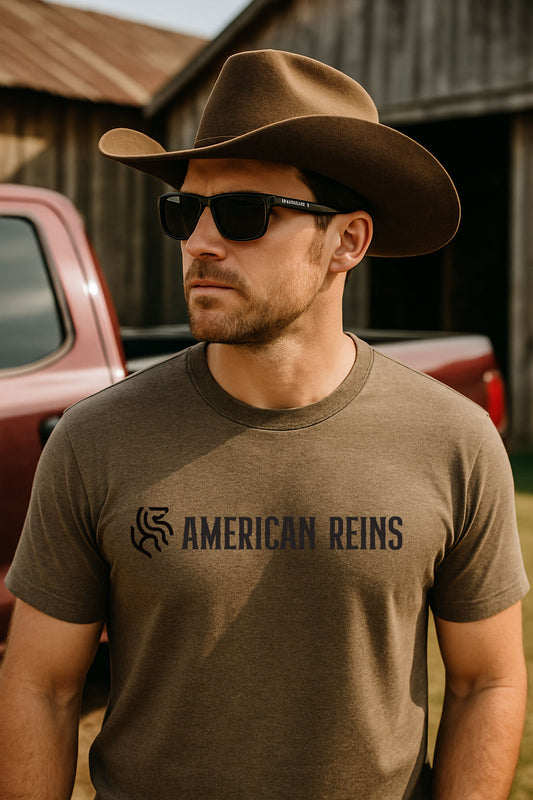 American Reins Unisex Tee Shirt - Heather Army