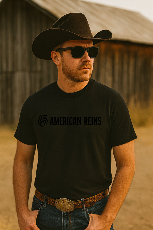 American Reins Unisex Tee Shirt - Black
